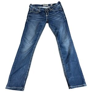 Buckle BKE Payton Jeans Womens 27 Blue Denim Logo Stretch Curvy Fit Straight Leg